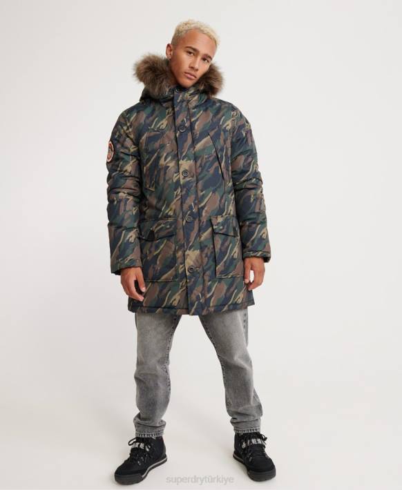 erkekler Superdry haki everest parka ceket NNTB4602
