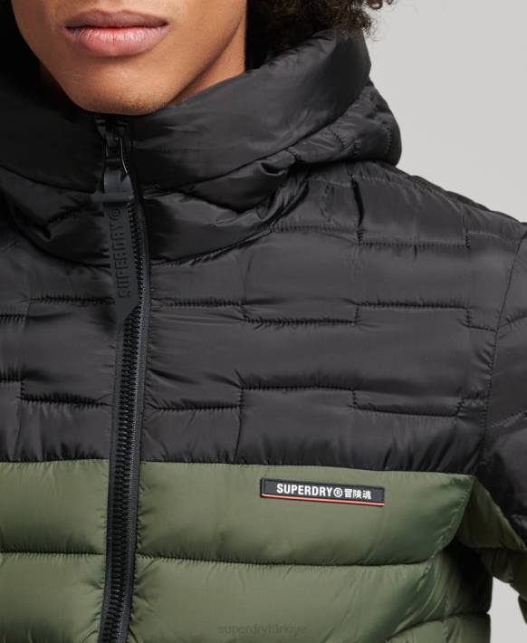 erkekler Superdry haki keşif radar kapitone karışımı fuji ceket NNTB4694