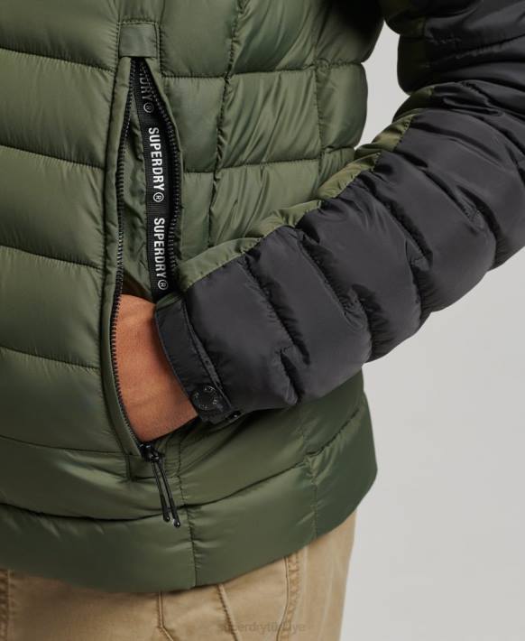 erkekler Superdry haki keşif radar kapitone karışımı fuji ceket NNTB4694