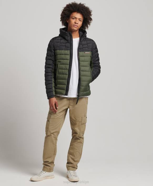 erkekler Superdry haki keşif radar kapitone karışımı fuji ceket NNTB4694