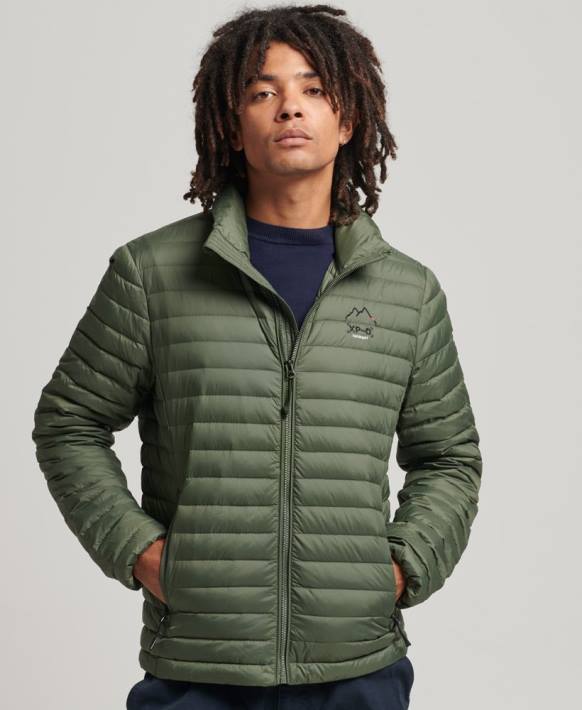 erkekler Superdry haki teknoloji çekirdek aşağı ceket NNTB4504