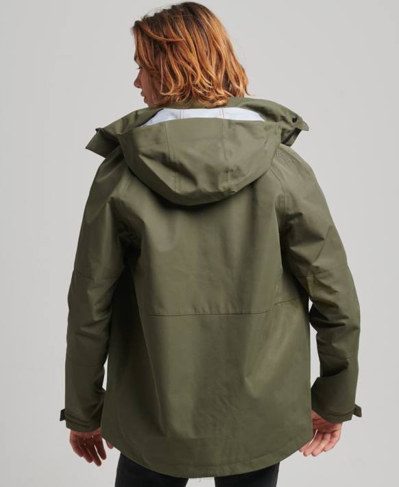 erkekler Superdry haki xpd su geçirmez kabuk ceket NNTB4693