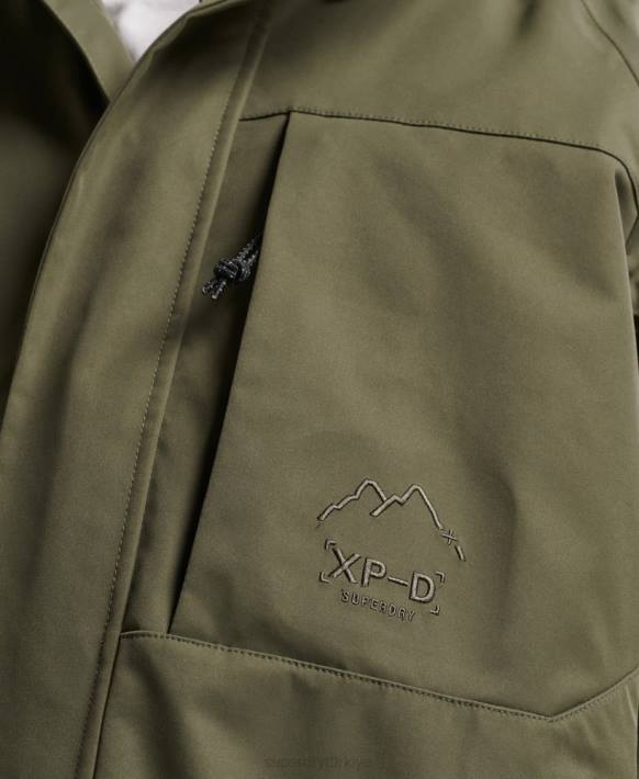 erkekler Superdry haki xpd su geçirmez kabuk ceket NNTB4693