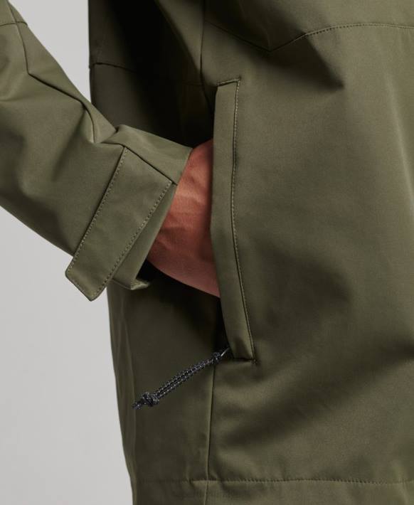 erkekler Superdry haki xpd su geçirmez kabuk ceket NNTB4693