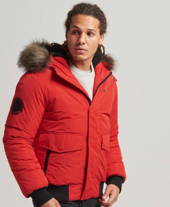 erkekler Superdry kırmızı everest bombacı ceketi NNTB4455