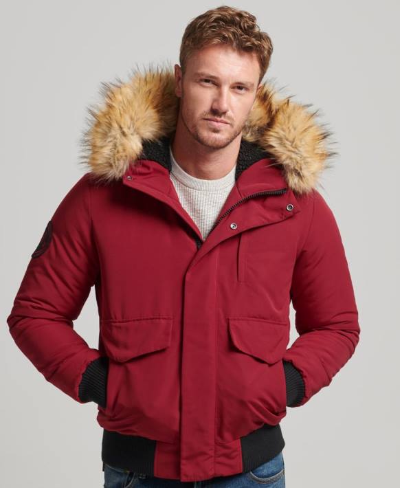 erkekler Superdry kırmızı everest bombacı ceketi NNTB992