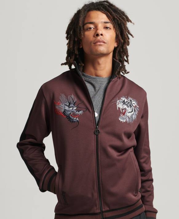 erkekler Superdry kırmızı triko suika eşofman üstü NNTB690