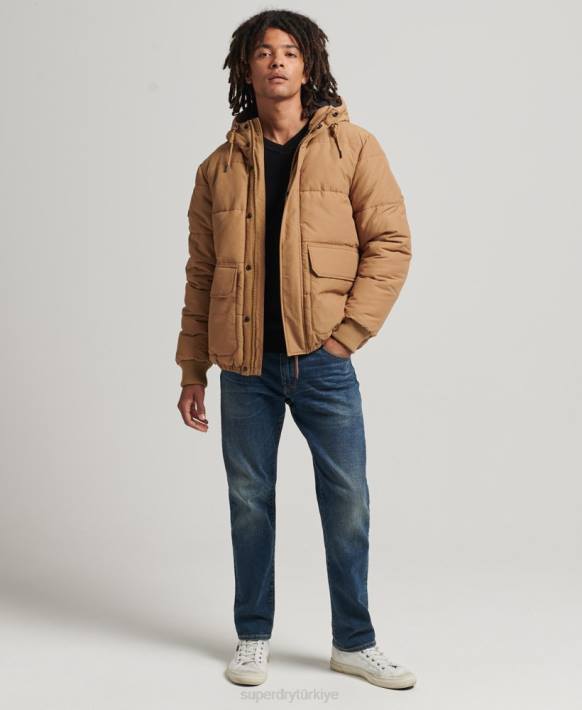 erkekler Superdry kahverengi dağ kirpi ceket NNTB4467