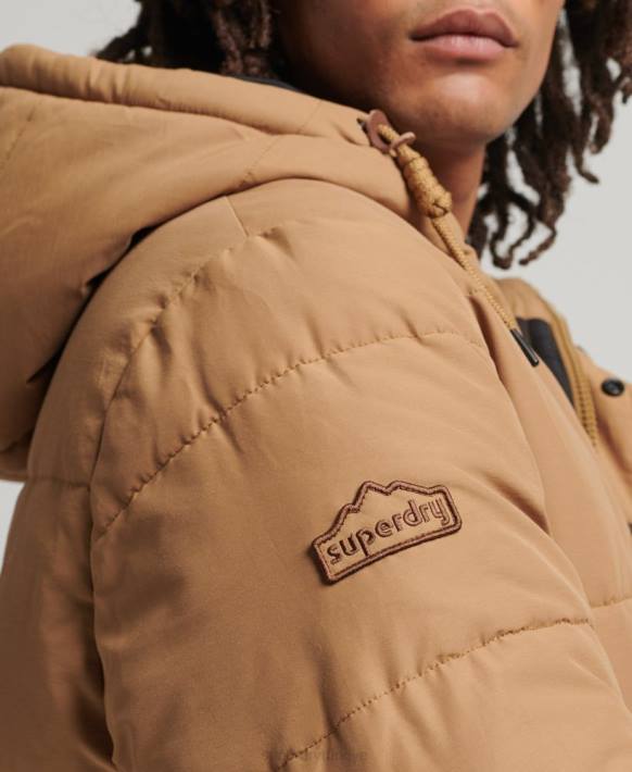 erkekler Superdry kahverengi dağ kirpi ceket NNTB4467