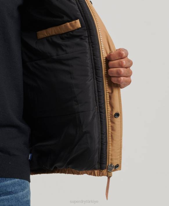 erkekler Superdry kahverengi dağ kirpi ceket NNTB4467