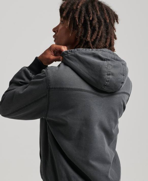 erkekler Superdry kahverengi iş kıyafeti kapşonlu bomber ceket NNTB1067