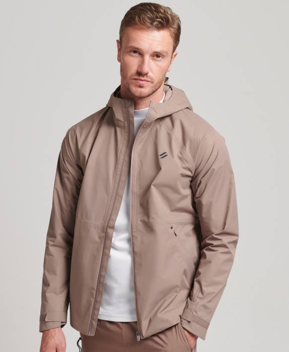 erkekler Superdry kahverengi su geçirmez ceket NNTB4723