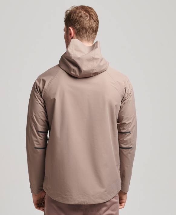 erkekler Superdry kahverengi su geçirmez ceket NNTB4723
