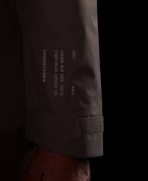 erkekler Superdry kahverengi su geçirmez ceket NNTB4723