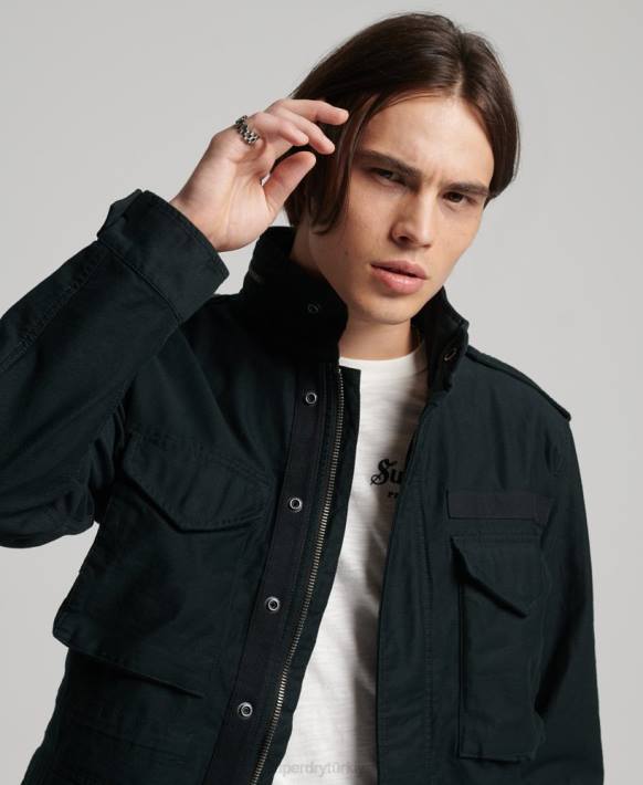 erkekler Superdry koyu gri eski m65 askeri ceket NNTB947