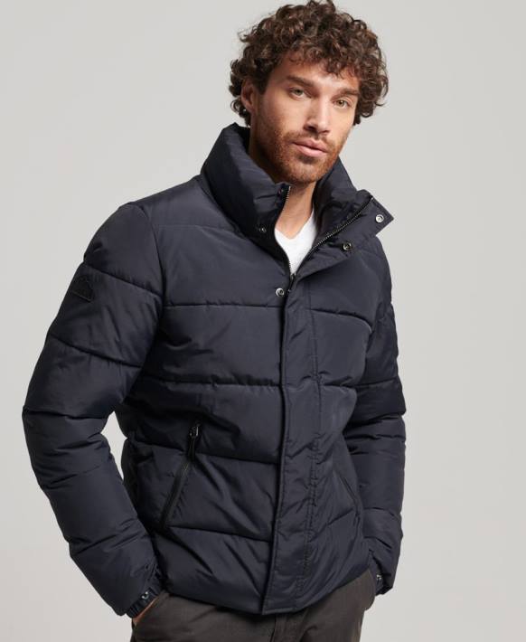 erkekler Superdry koyu gri retro şişme mont NNTB4697