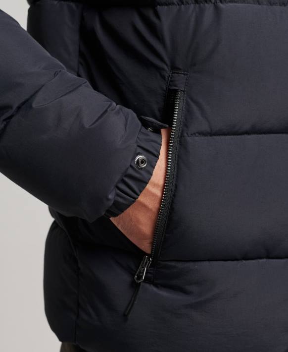 erkekler Superdry koyu gri retro şişme mont NNTB4697