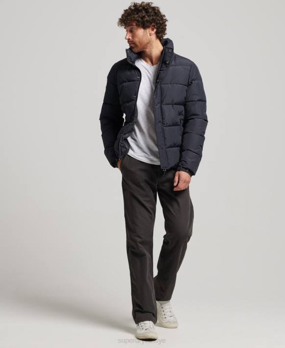 erkekler Superdry koyu gri retro şişme mont NNTB4697