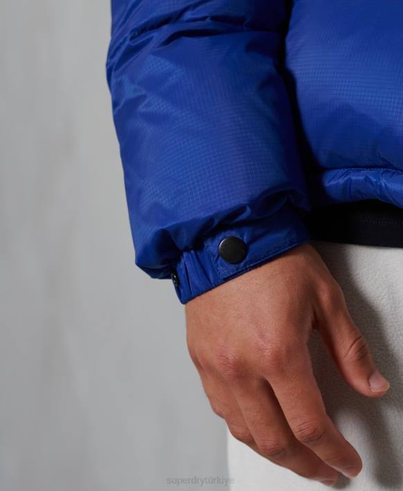 erkekler Superdry mavi Sportif kodlu şişme mont NNTB1178
