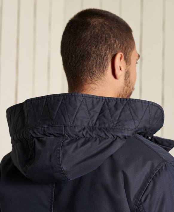 erkekler Superdry mavi askeri balık kuyruğu parka NNTB4680