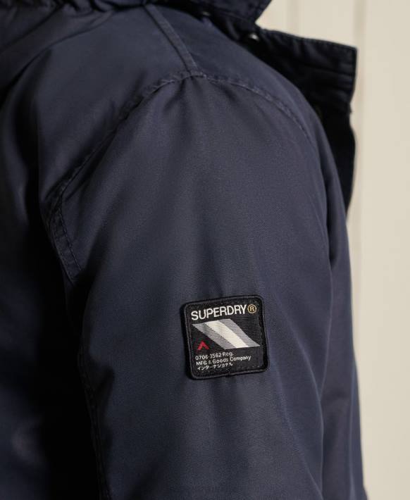 erkekler Superdry mavi askeri balık kuyruğu parka NNTB4680