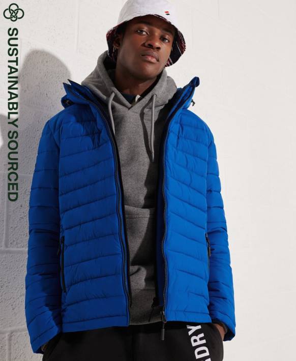 erkekler Superdry mavi kapüşonlu fuji ceket NNTB4704