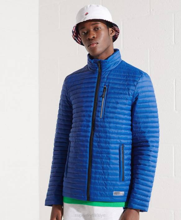 erkekler Superdry mavi kapüşonsuz fuji ceket NNTB1191