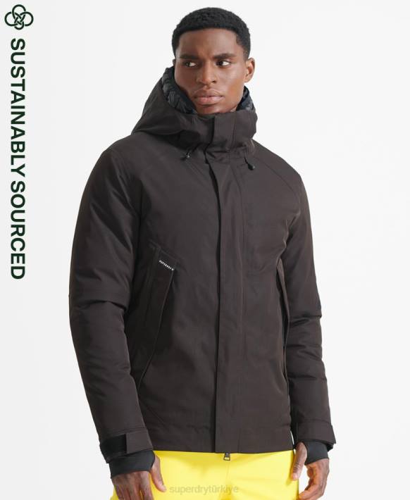 erkekler Superdry siyah alp pro ceket NNTB4779