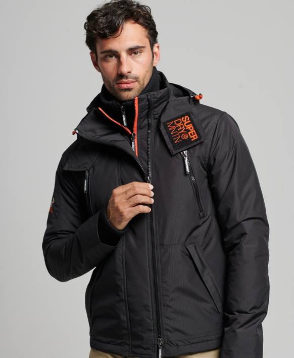 erkekler Superdry siyah dağ sd rüzgarlık ceket NNTB1160