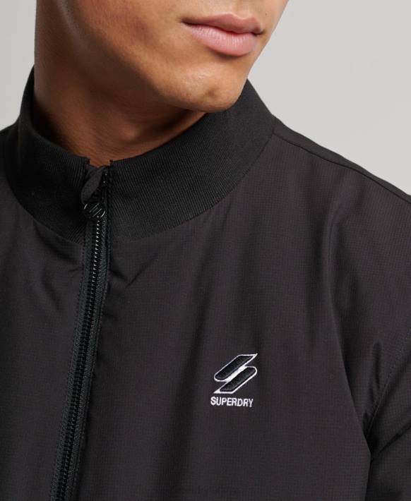 erkekler Superdry siyah eğitim harrington ceket NNTB1038