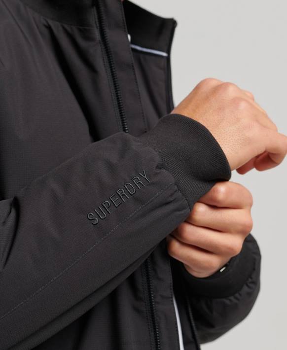 erkekler Superdry siyah eğitim harrington ceket NNTB1038