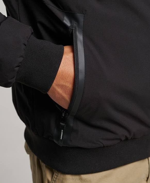 erkekler Superdry siyah eğitim harrington ceket NNTB1038