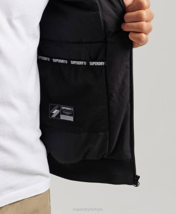 erkekler Superdry siyah eğitim harrington ceket NNTB1038