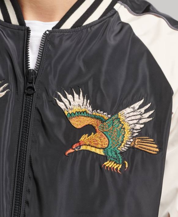 erkekler Superdry siyah eski sukajan ceket NNTB4599