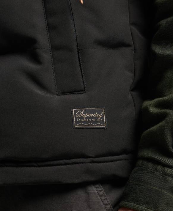 erkekler Superdry siyah everest kapüşonlu kirpi jile NNTB929