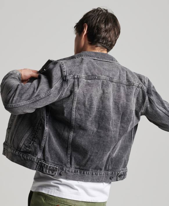 erkekler Superdry siyah haydut kamyon şoförü ceketi NNTB4530