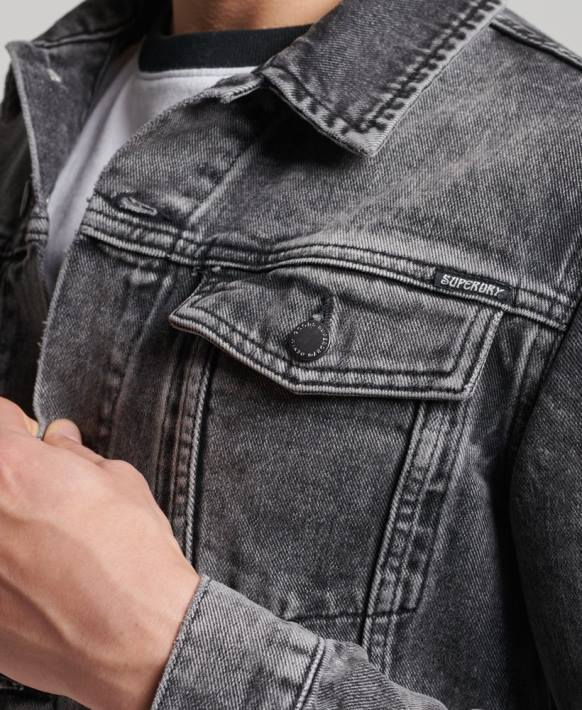 erkekler Superdry siyah haydut kamyon şoförü ceketi NNTB4530