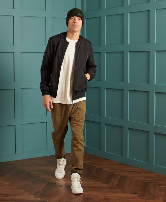 erkekler Superdry siyah ihtiyaç fazlası ürünler flyweight bomber ceket NNTB1196