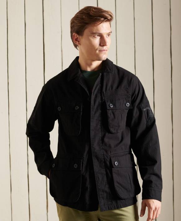 erkekler Superdry siyah Çin yeni yılı tropikal savaş ceketi NNTB4484