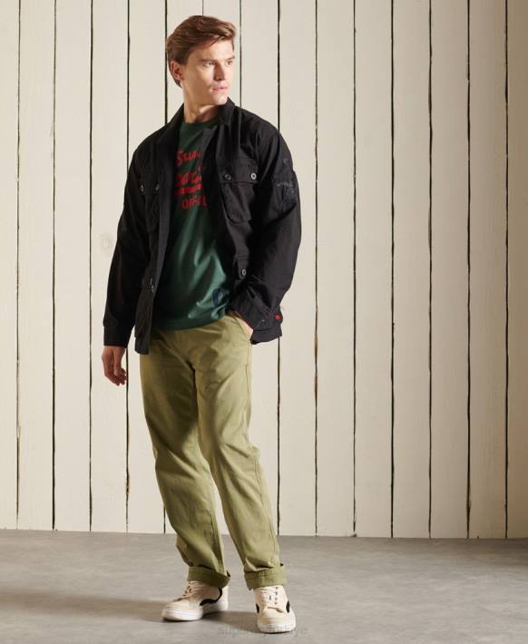 erkekler Superdry siyah Çin yeni yılı tropikal savaş ceketi NNTB4484