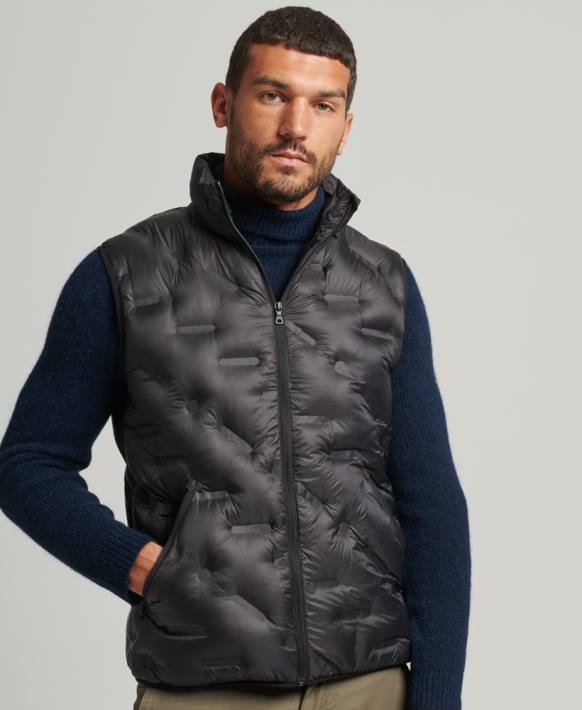 erkekler Superdry siyah kısa hafif dolgulu jile NNTB4476
