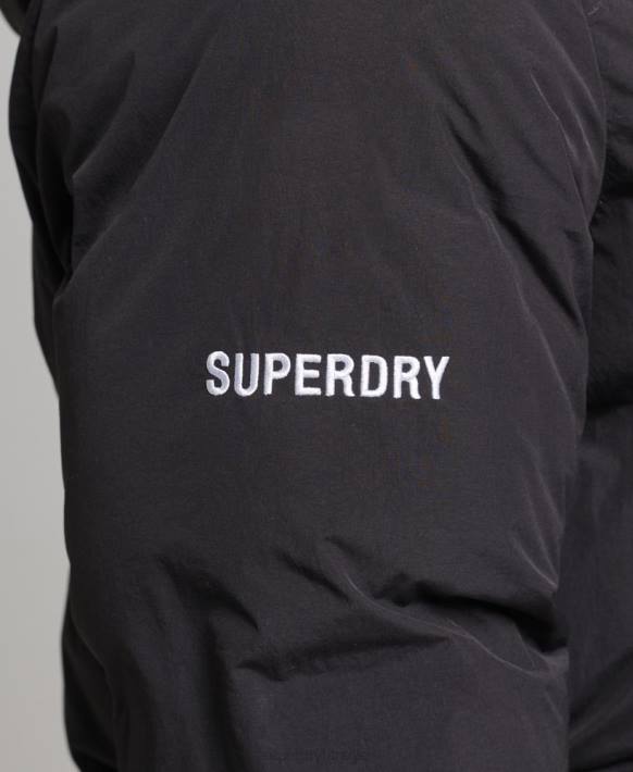 erkekler Superdry siyah kısa kabarık ceket NNTB4535