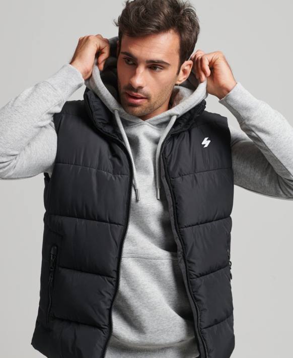 erkekler Superdry siyah kapüşonsuz spor kirpi jile NNTB1102