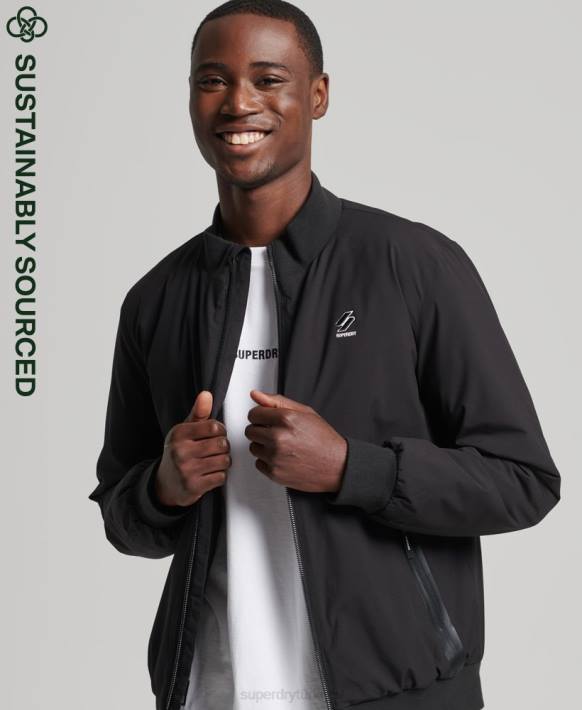 erkekler Superdry siyah kod eğitim harrington ceket NNTB1109