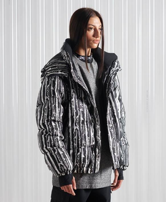 erkekler Superdry siyah sınırlı sayıda sdx aşağı jakarlı ceket NNTB4762