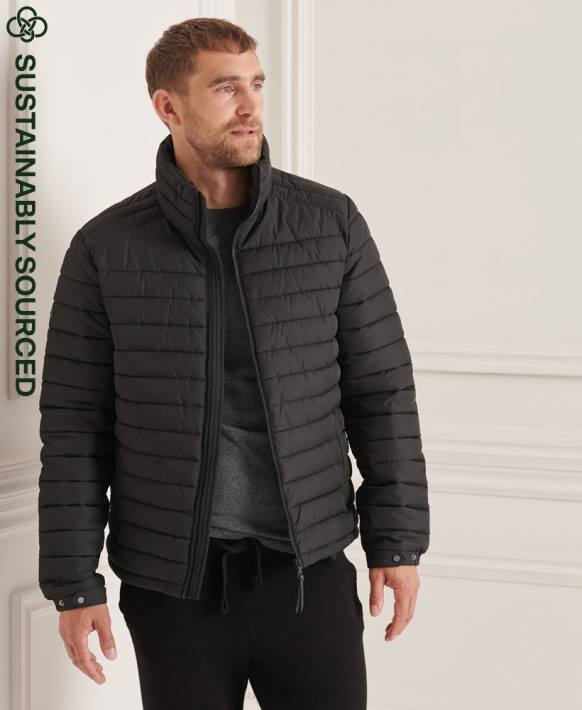 erkekler Superdry siyah studios kapüşonsuz fuji ceket NNTB4663