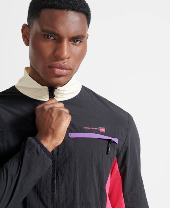 erkekler Superdry siyah tren dokuma ceket NNTB4620