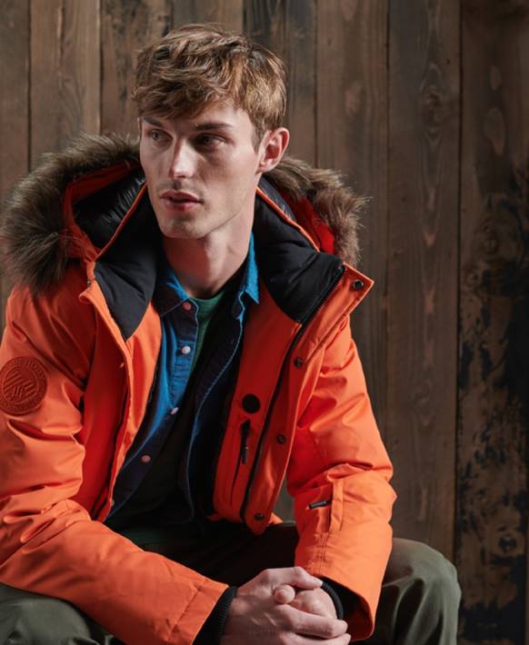 erkekler Superdry turuncu everest tüylü bomber ceket NNTB1194