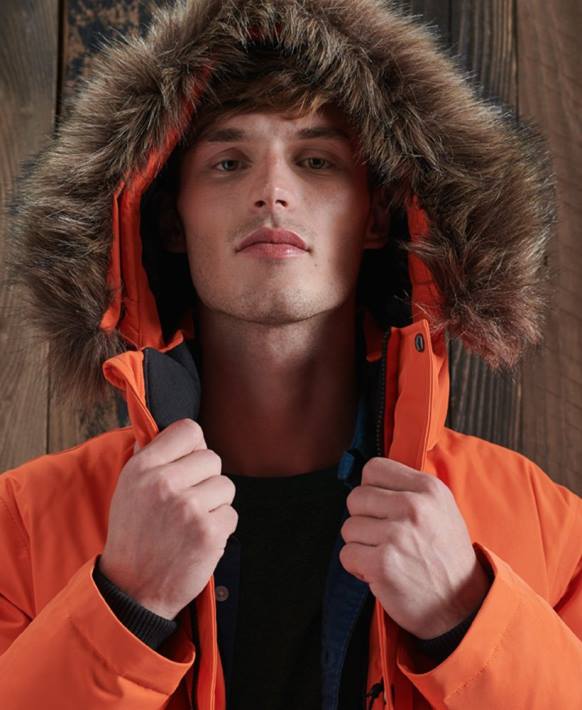 erkekler Superdry turuncu everest tüylü bomber ceket NNTB1194