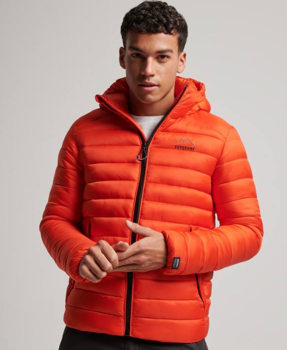 erkekler Superdry turuncu hafif kapitone ceket NNTB923